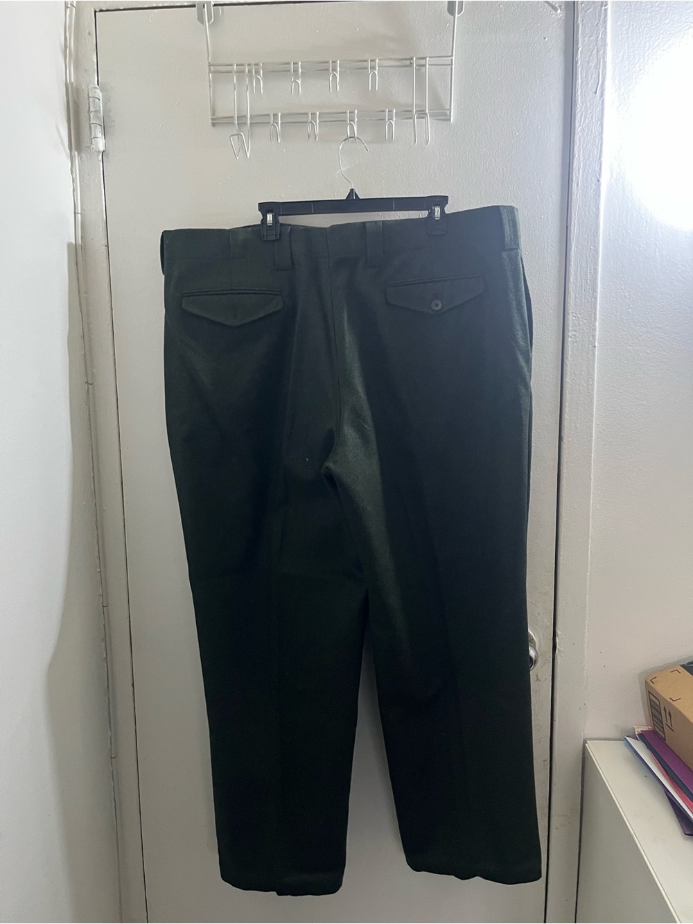 L.L. Bean Men's Forest Green Dress Slacks - Picture 2 of 7